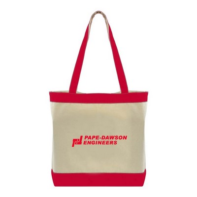 Cotton Canvas Tote Bag with Contrasting Handles/Gusset