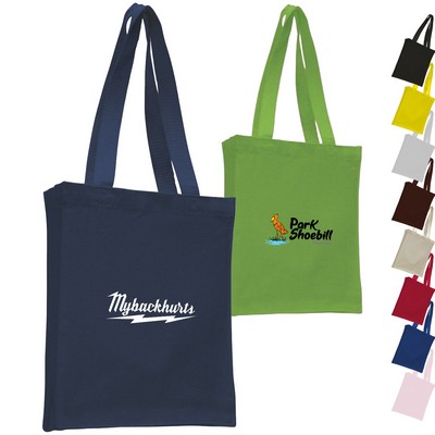 Compact Convention Cotton Canvas Book Tote Bag (10"x12"x3")
