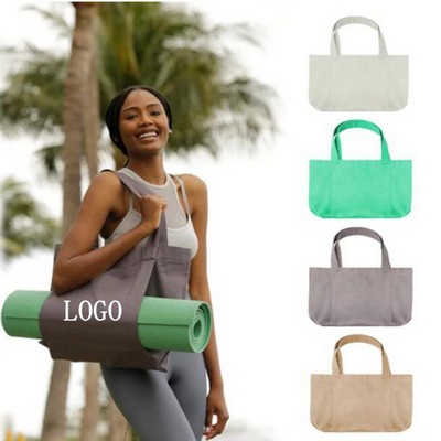 18 oz Yoga Bags Yoga Mats Bags Carrier Canvas Tote Bags for Pilates Travel Beach Workout (Colorful)