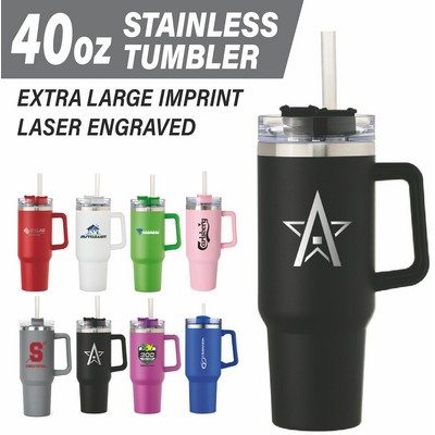 40 Oz. Laser Engraved Hydration Mug with Handle