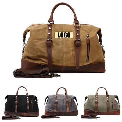 Travel Canvas Leather Duffle Bag