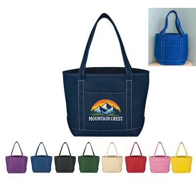 Medium 24 Oz. Cotton Canvas Yacht Tote –13" x 19"x 6"-Embroidered