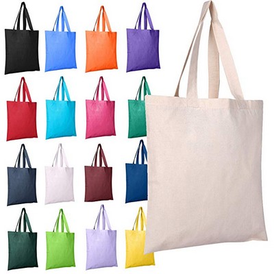 Bags: Cotton Canvas Reusable Blank 15" x 16" Standard Size Grocery Plain Tote Bags