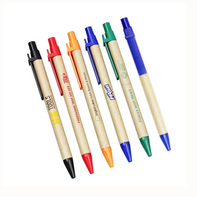 Kraft Paper Barrel Click Eco-Friendly Ballpoint Pen