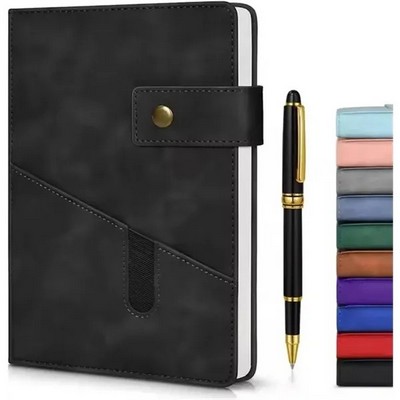 A5 Refillable Journal Notebook Set with Pen and Magnetic Closure Gift Box