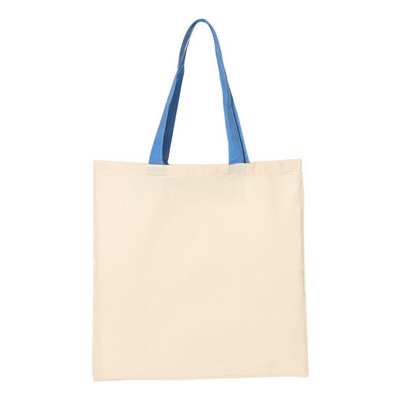 Q-TEES¨ Cotton Tote w/Colored Handle (Blank)