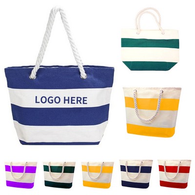 12oz Cotton Rope Tote Bag with Heavy Canvas