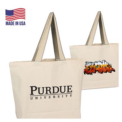 100% USA Made Extra Large 12 Oz. Cotton Canvas Tote Bags (19"x 14"x4")